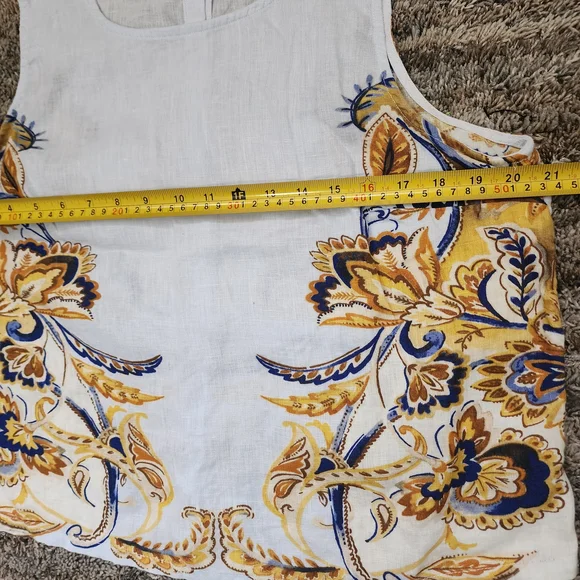 Joie 100% Linen. Floral Print Top and Shorts Set - White and Yellow - Picture 16 of 16